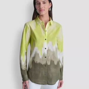 Women's Voile Ombre Long-Sleeve Shirt