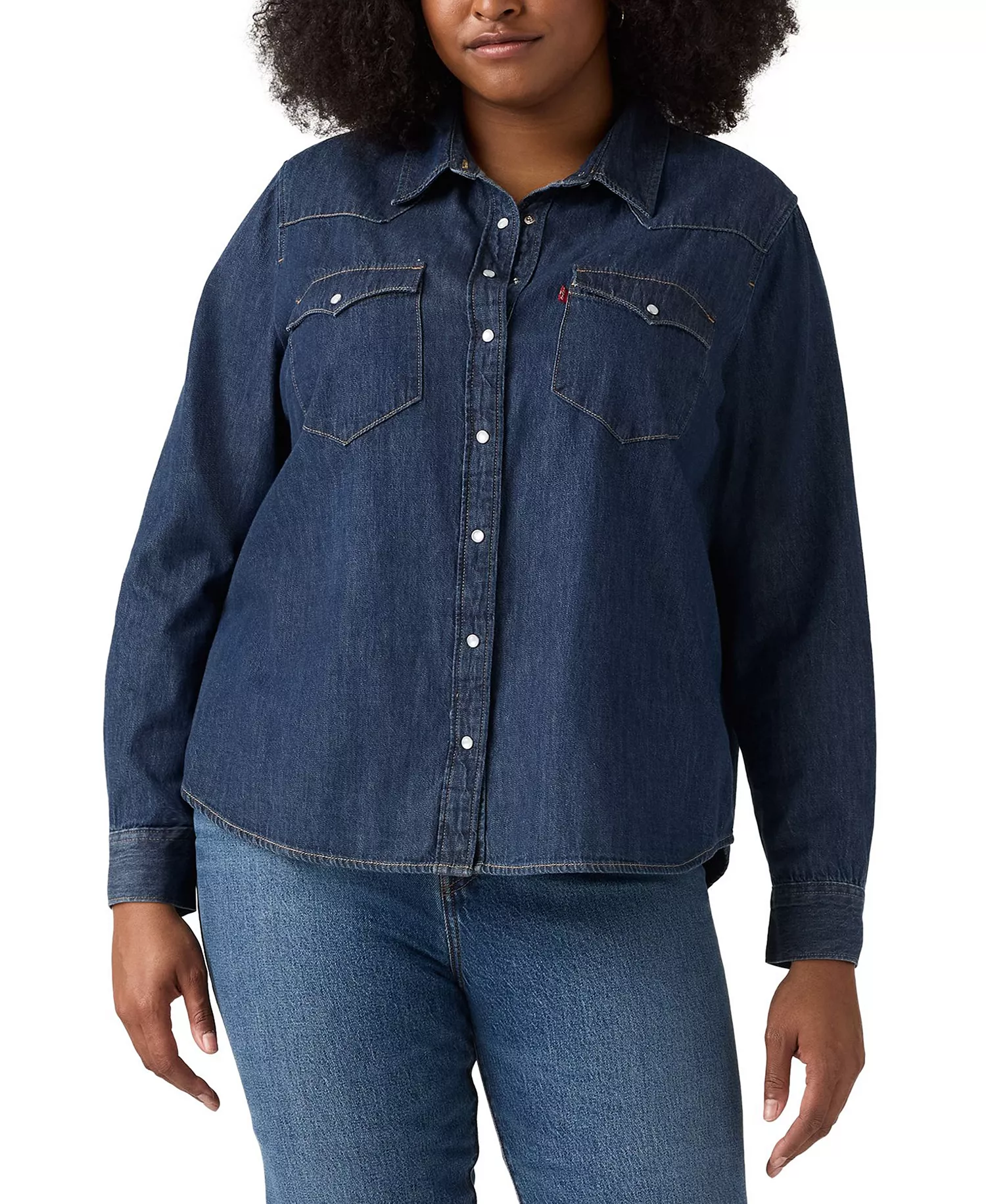 mni-d0ccf975e63ab8db5f9e56ae9c13d67c Trendy Plus Size Essential Western Cotton Shirt — изображение 3