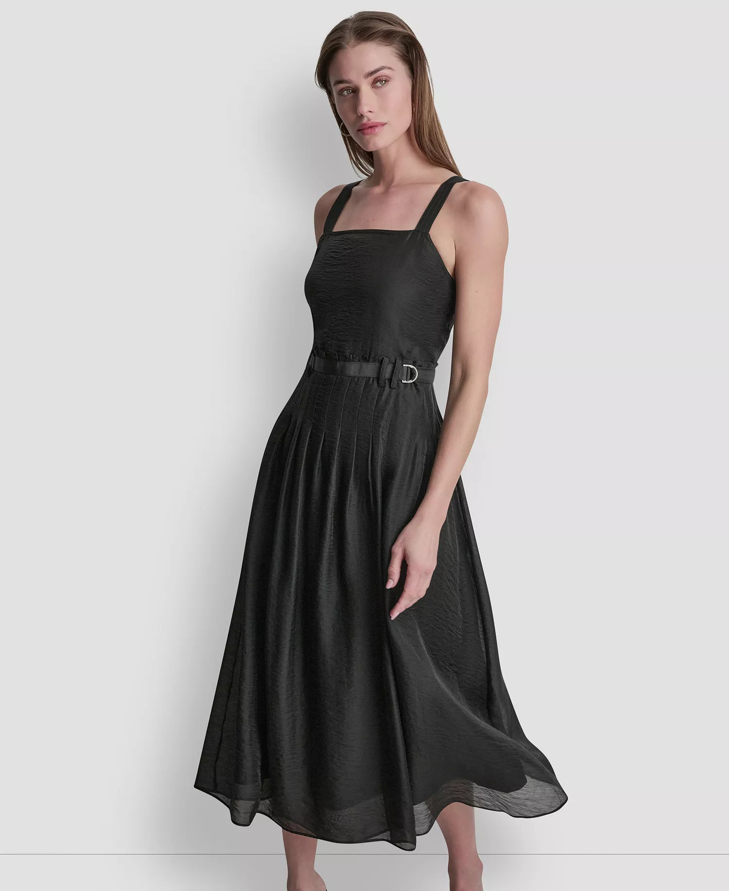 mni-d194b7a5adad23878ec5d0700d435644 Women's Square Neck Sleeveless Midi Dress