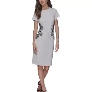 Women's Soutache Short-Sleeve Sheath Dress