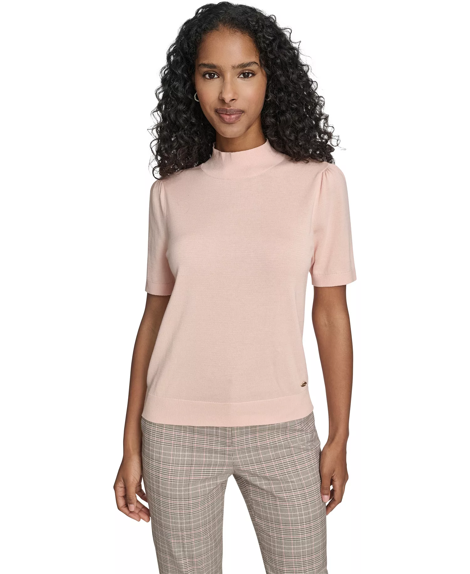 mni-d25bedaee4de7b1826cbe106ea0cb96a Women's Short-Sleeve Mock Neck Sweater — изображение 3