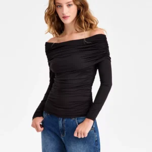 Women's Off-The-Shoulder Ruched Knit Top, Macy's Exclusive