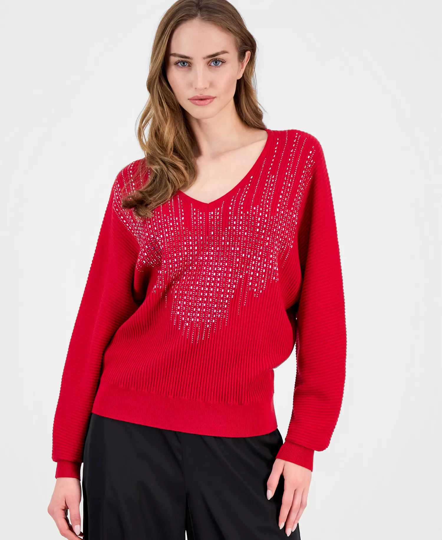mni-d2edd93448e7fd6059c91e903750bfc6 Women's Embellished Dolman-Sleeve Sweater — изображение 4
