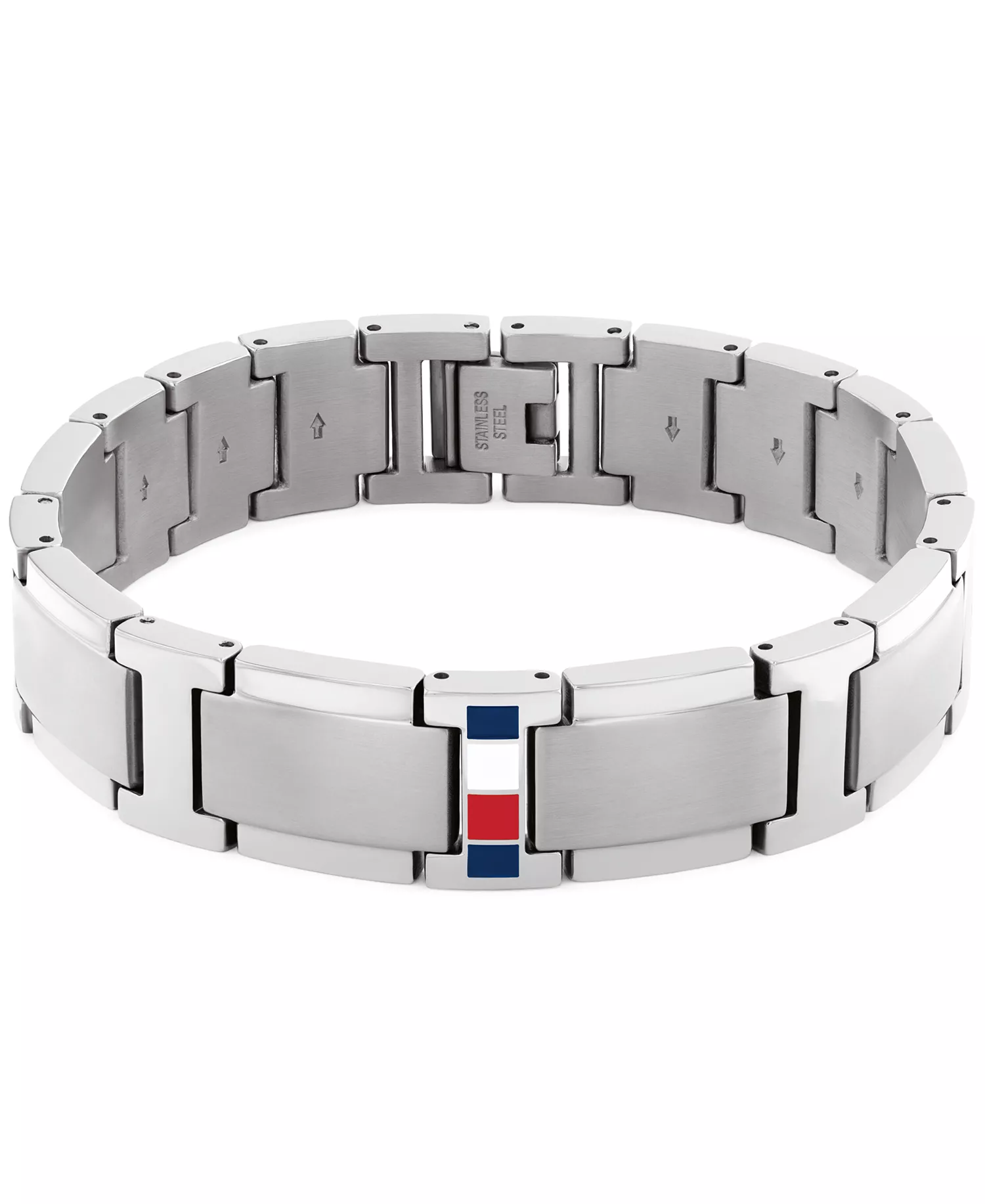 mni-d3556cc1b08e7f9856dfcf802bd40167 Men's Silver-Tone Stainless Steel Adjustable Bracelet