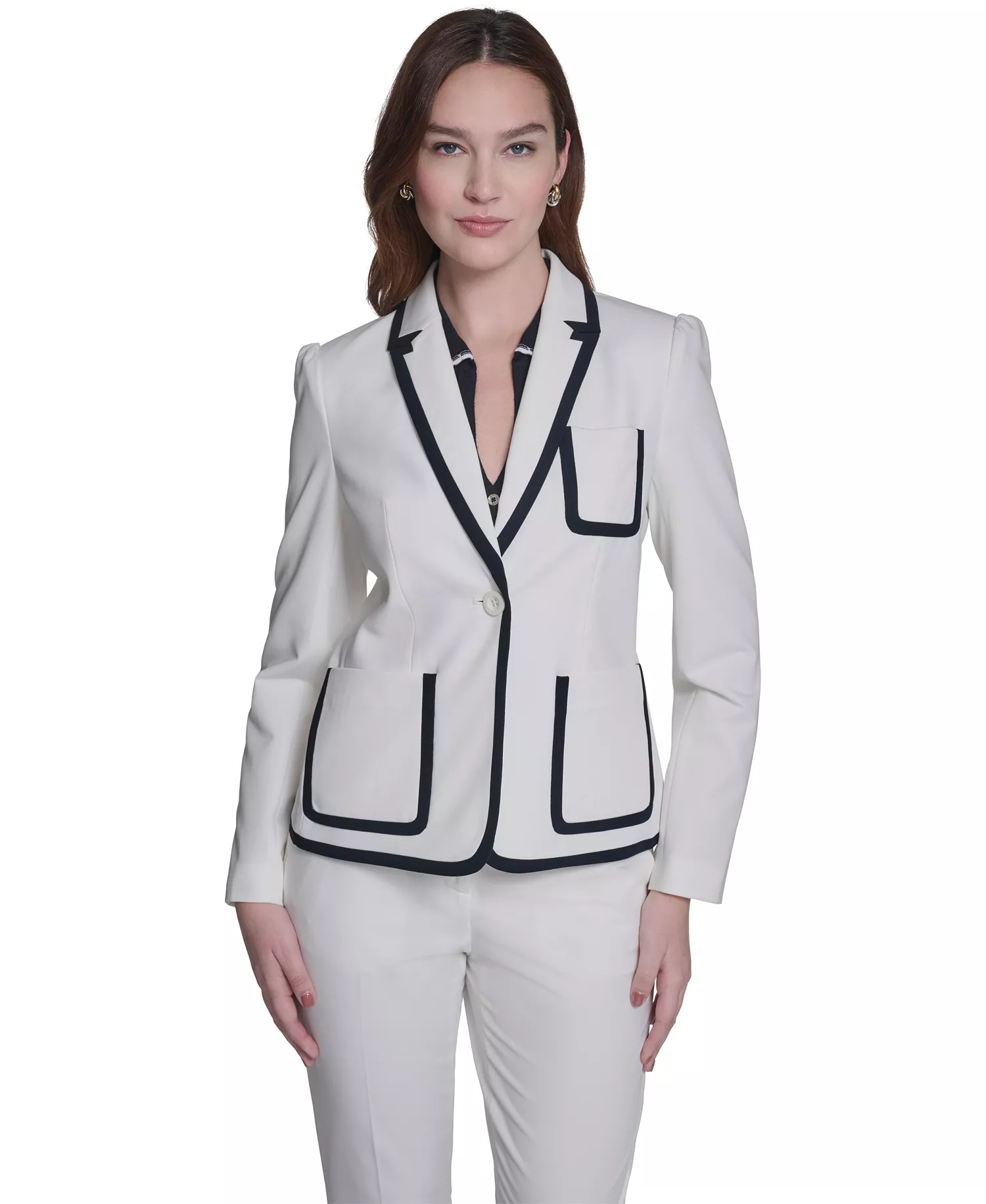 mni-d38b54b27a8e3d47d2b2e677dc7f2561 Women's One-Button Framed Blazer