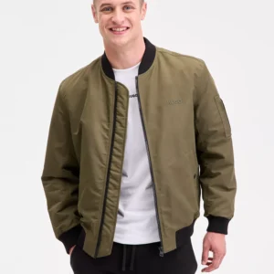 Men's Baken2435 Slim-Fit Satin Bomber Jacket