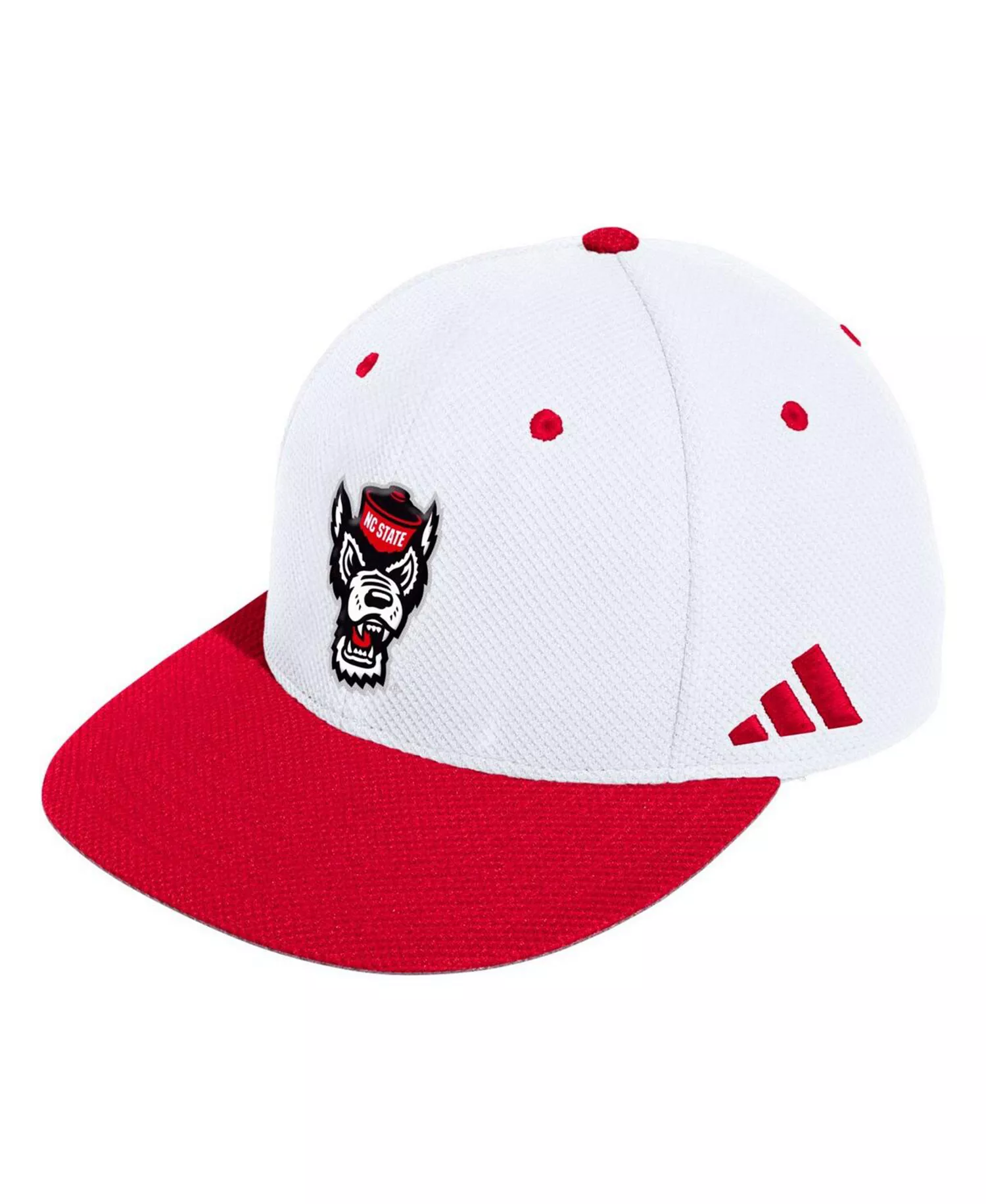 mni-d43a6f462cf87f6cbe16aba5573dde46 Men's White NC State Wolfpack On-Field Baseball Fitted Hat