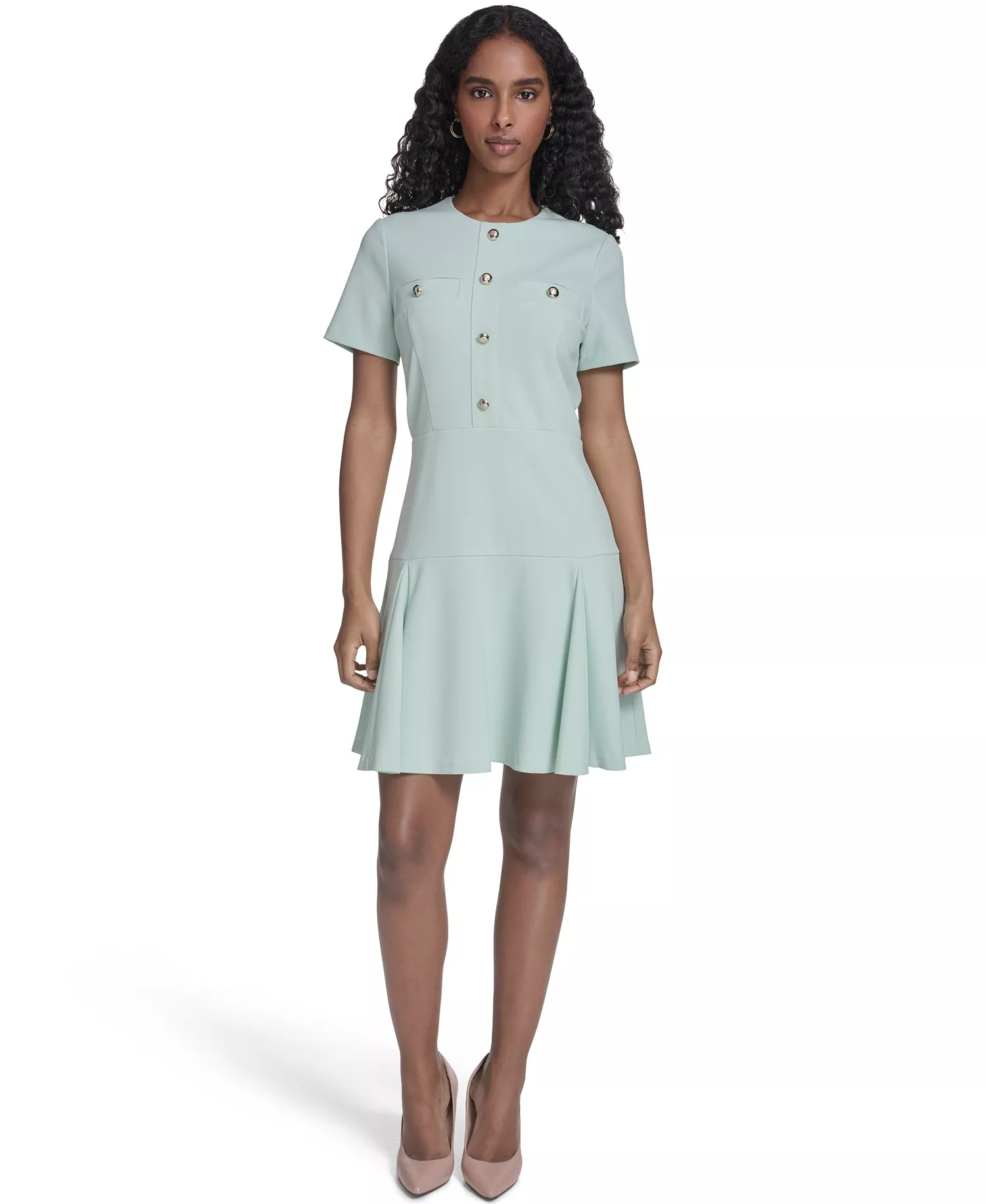 mni-d556aeafe81e2387ca154d73d999ede0 Women's Short-Sleeve Flippy Skirt Dress