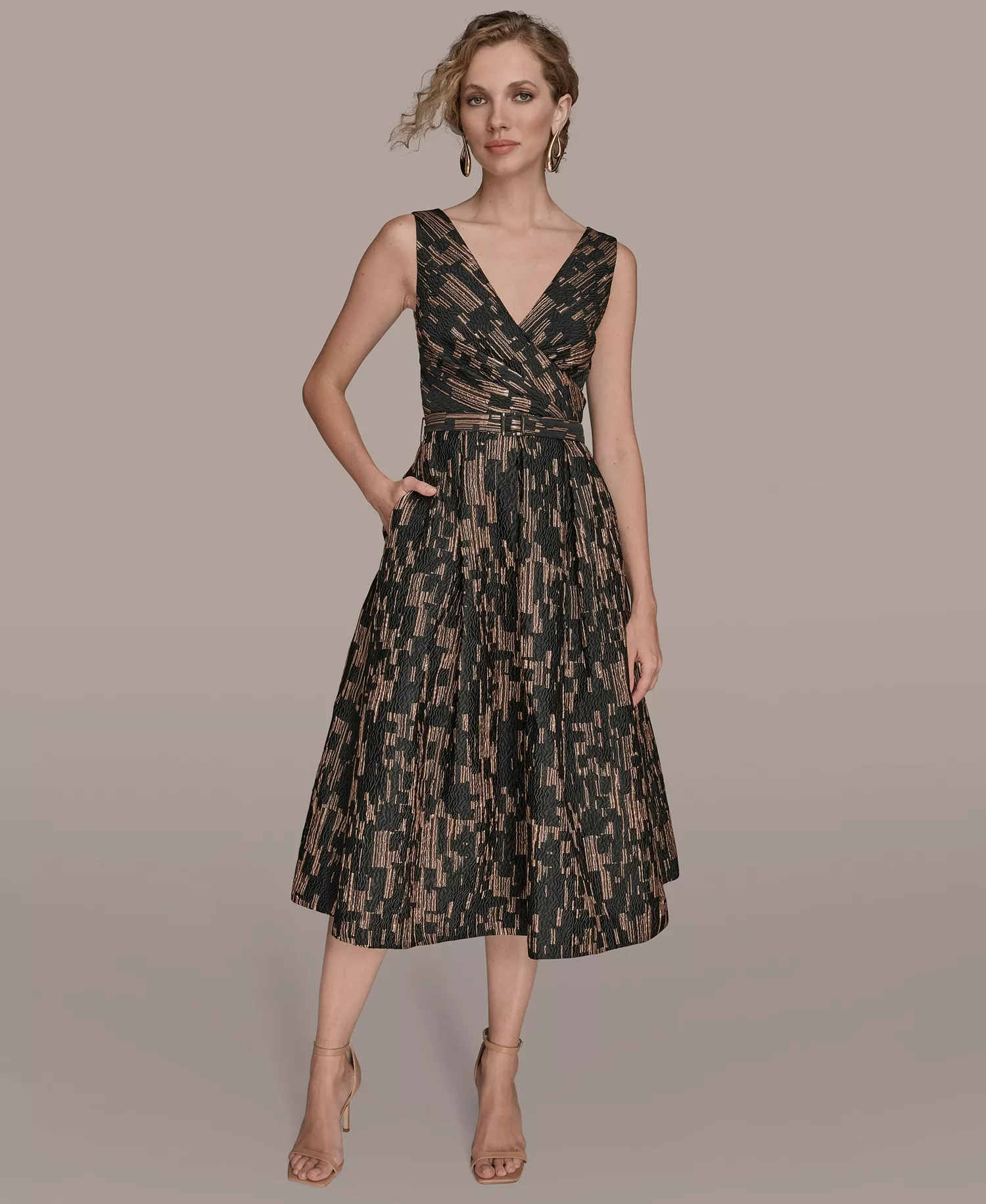 mni-d61c990d5da31f40fe0f4d4be3b76c08 Women's Printed Fit and Flare Dress