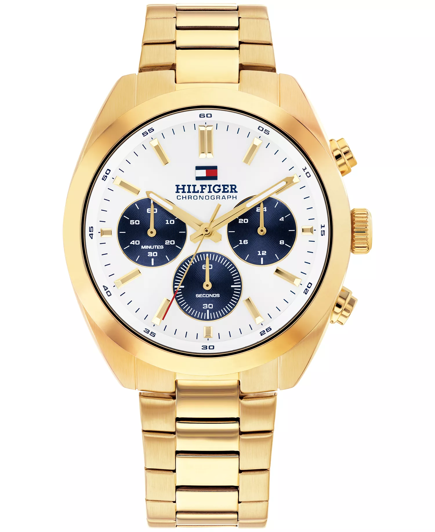 mni-d68fdedd1f78b62596ac628e556d1349 Men's Chronograph Gold Tone Stainless Steel Bracelet Watch, 40mm