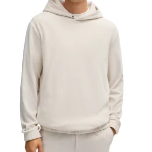 Men's Press-Stud Hood Cotton-Corduroy Hoodie