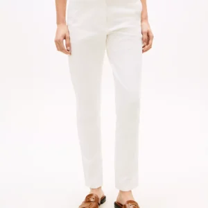 Women's Twill Slim Belted Chinos Pants