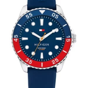 Men's Quartz Blue Silicone Strap Watch, 42mm