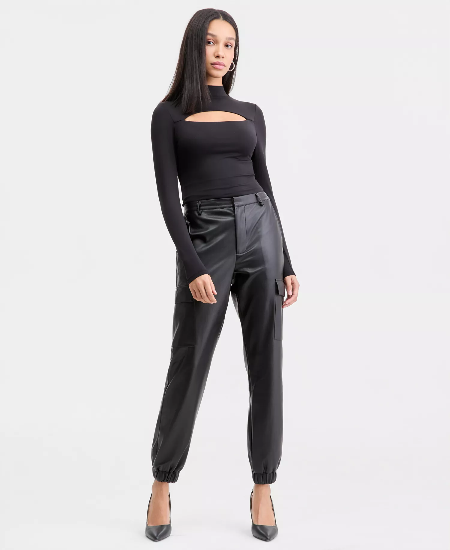 mni-d85423c8a5f8151466e0aab88ddafa06 Women's Faux-Leather Jogger Pants, Macy's Exclusive