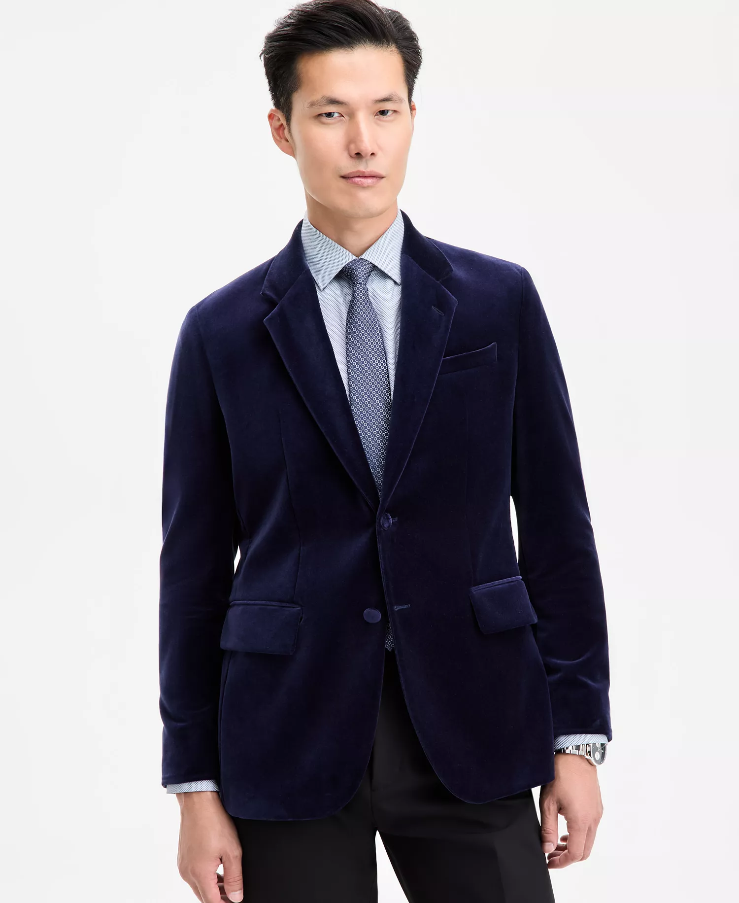 mni-d8c6cabe6848b634a904dabbf4e52196 Men's Slim-Fit Solid Velvet Sport Coat — изображение 4