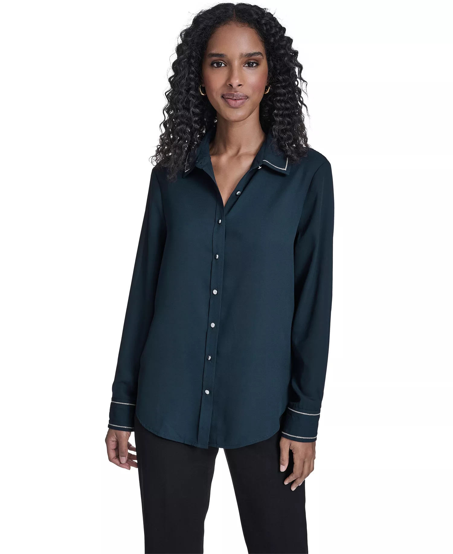 mni-d9320f0b826c76a626c8a6ba3f9461f5 Women's Decorated Button-Down Top — изображение 3