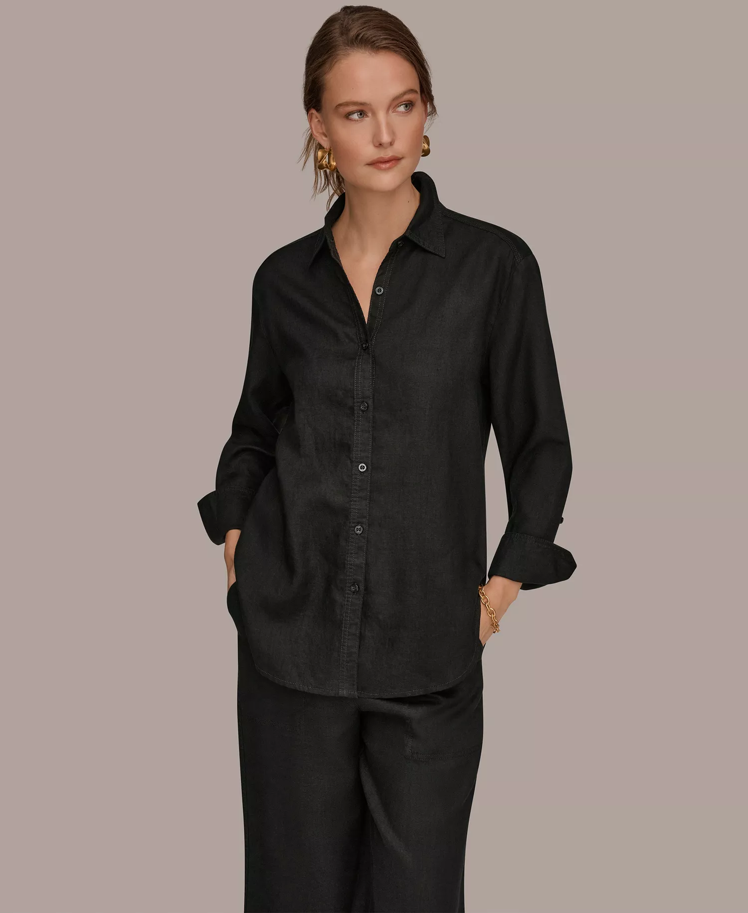 mni-d957b5048fbd31d6a6e9e3719df59c8e Women's Button-Down Linen Shirt