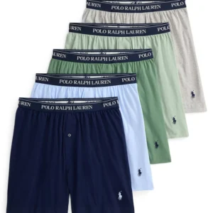 Men's Classic Cotton Knit Boxer Briefs, 5-Pack Set
