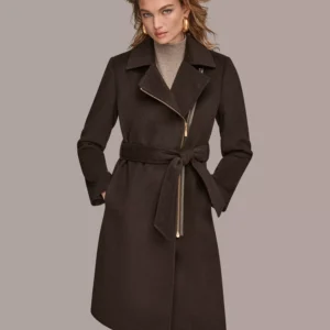 Women's Notch Collared Belted Coat