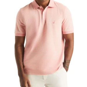 Men's Striped Spread Collar Polo Shirt