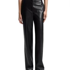 BOSS by Women's Faux Leather Straight-Leg Pants