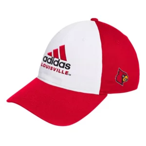 Men's White/Red Louisville Cardinals Slouch Adjustable Hat