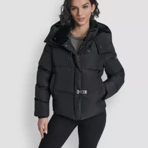 Women's Shirt Toggle Hooded Puffer Coat
