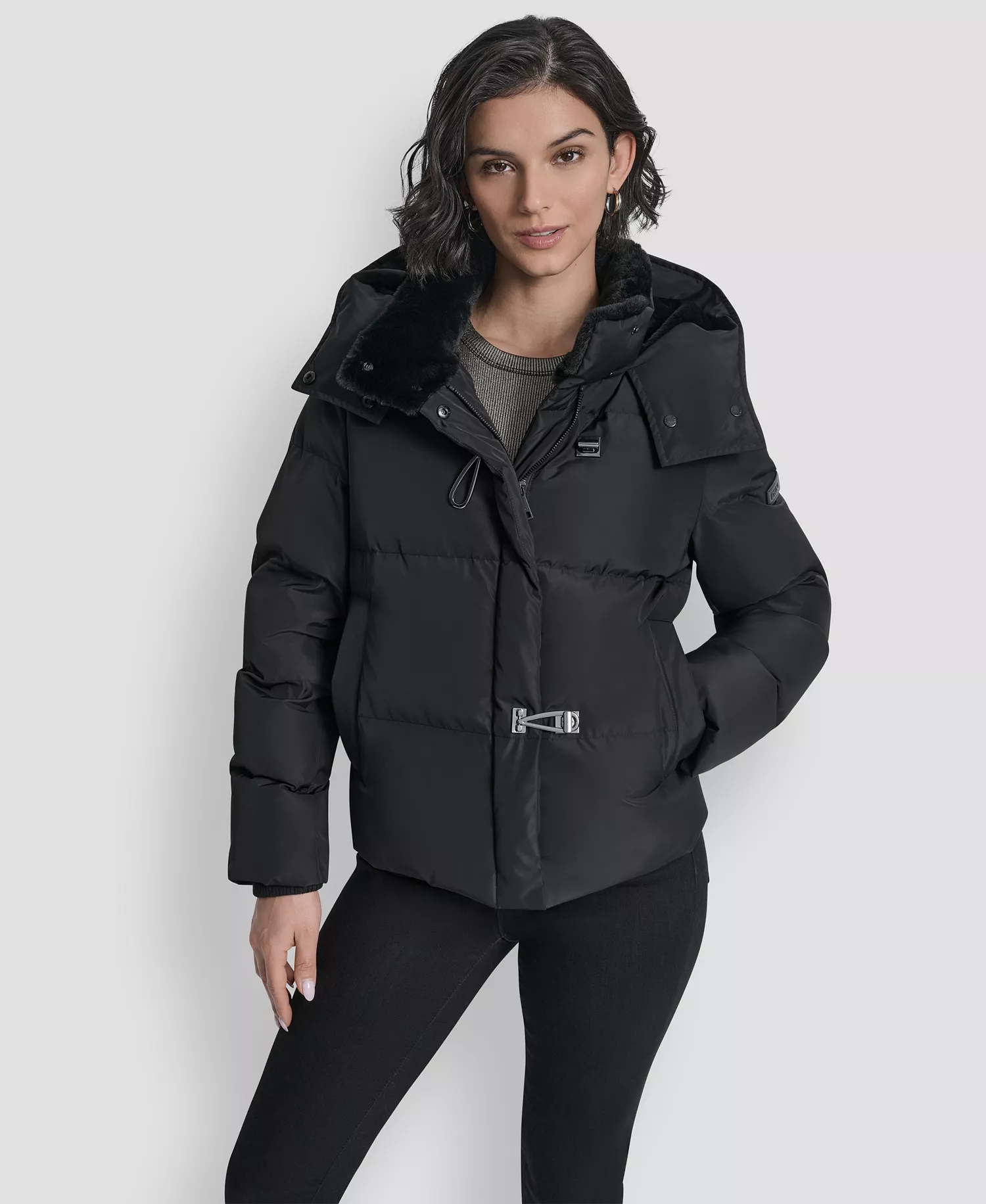 mni-dbb17cc860340fe8a0deaaadd9140477 Women's Shirt Toggle Hooded Puffer Coat