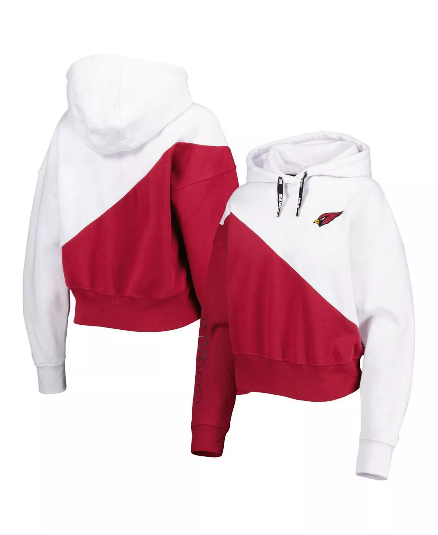mni-dcbca7db2f4a78620d494897f6afd068 Women's White, Cardinal Arizona Cardinals Bobbi Color Blocked Pullover Hoodie