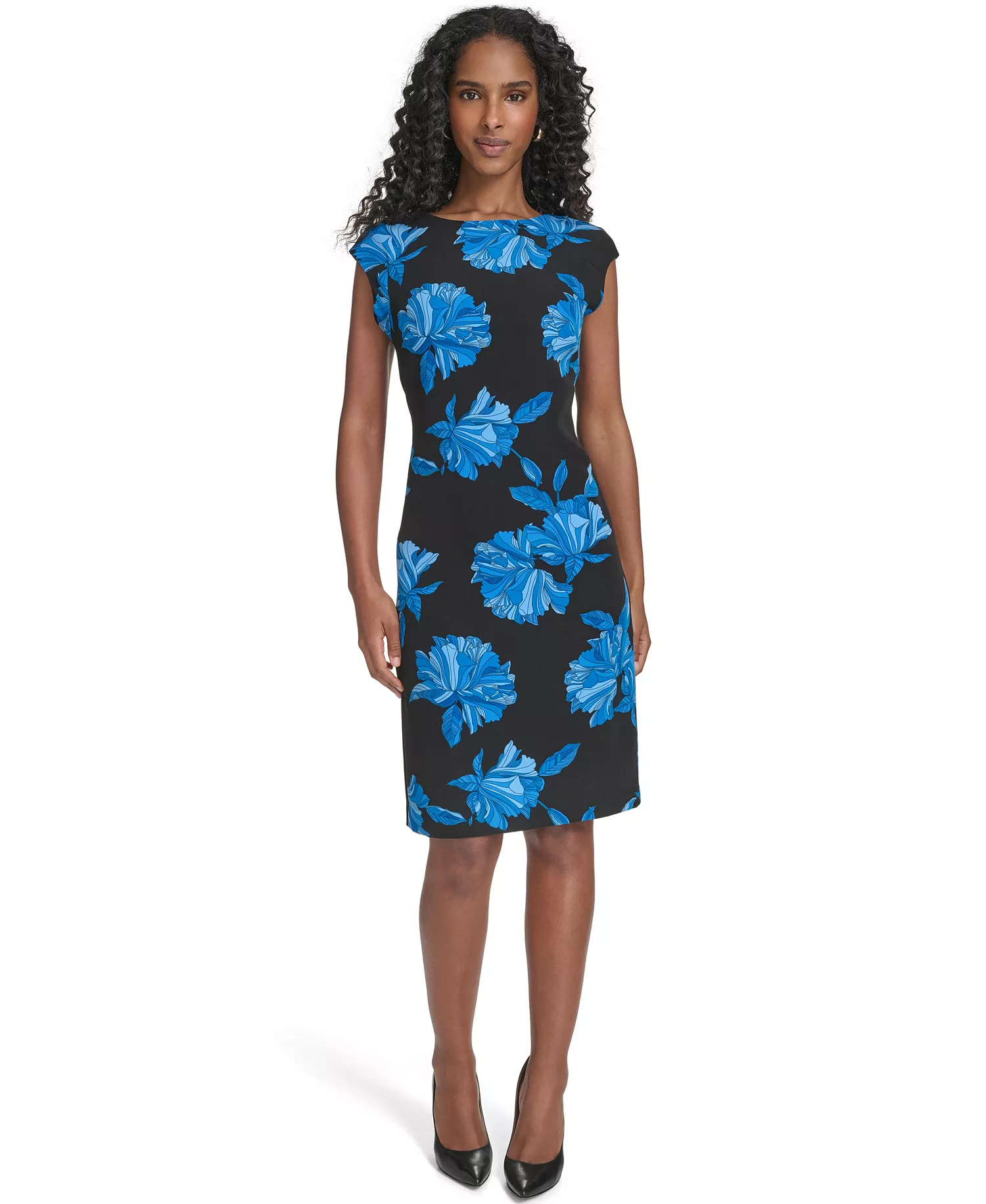 mni-dcc6505c65857faabf19928ecde478c3 Women's Printed Cap Sleeve Shift Dress — изображение 3