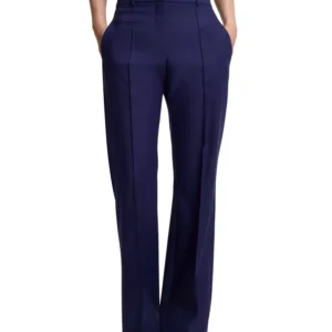 BOSS by Women's Virgin-Wool Twill Flared-Leg Pants