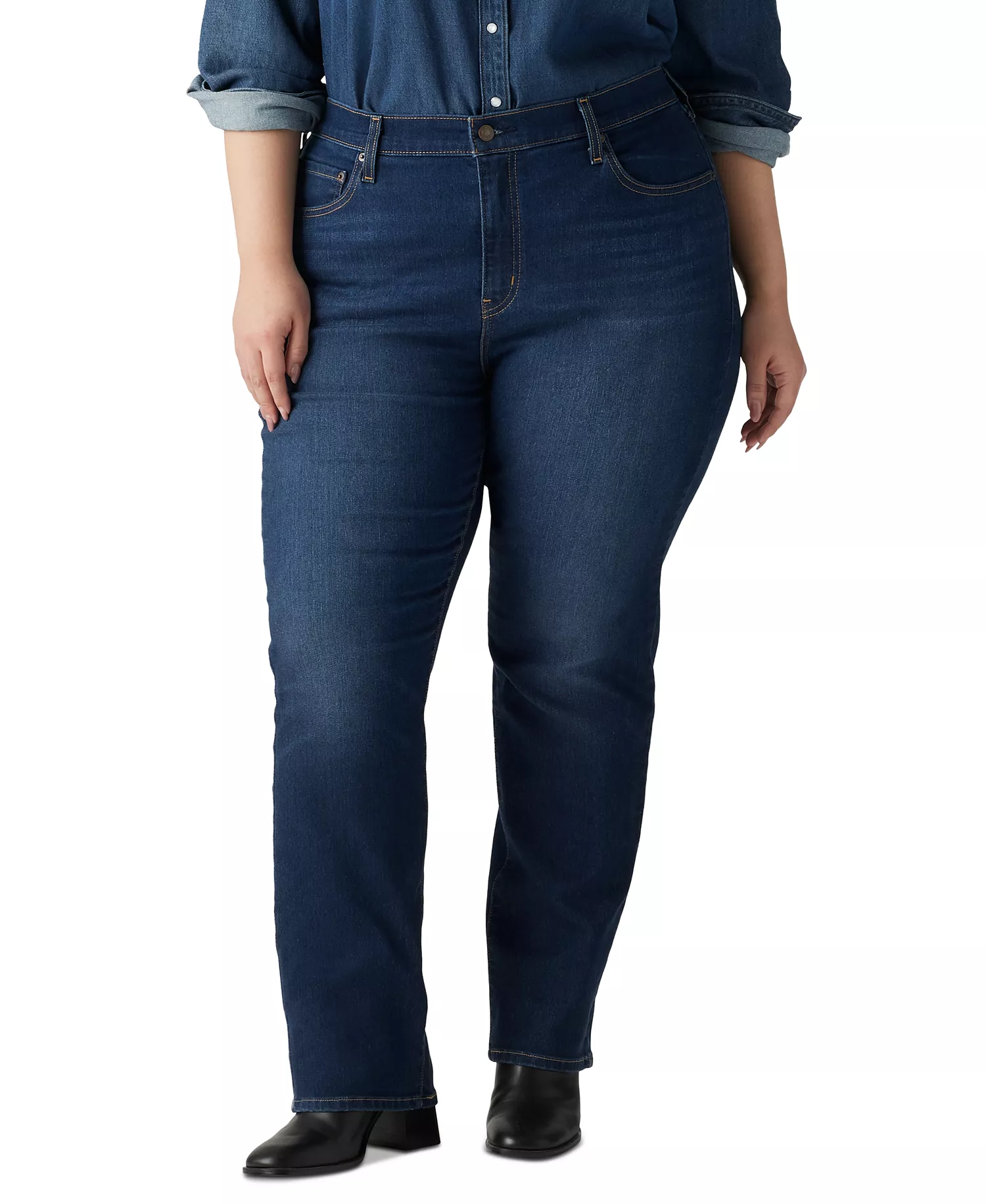 mni-de32e44d45577ae7b022033ef0f8a0a0 Plus Size Chelsea High-Rise Straight-Leg Jeans