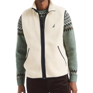 Men's Mixed Media Faux Shearling Vest