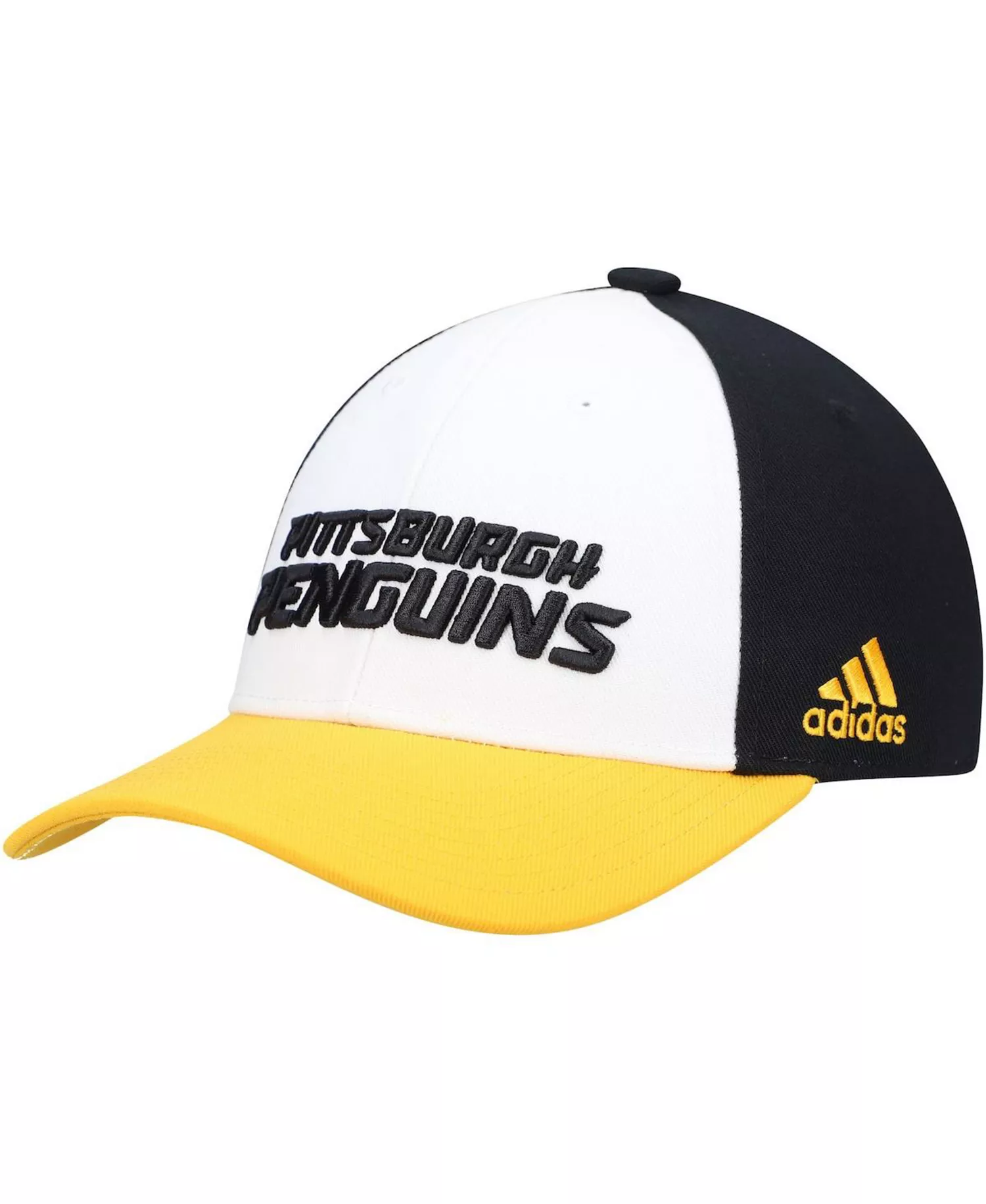mni-e064facf3a97f74378dcfad0f22bc377 Men's White Pittsburgh Penguins Locker Room Adjustable Hat