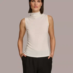 Women's Mock Neck Sleeveless Top
