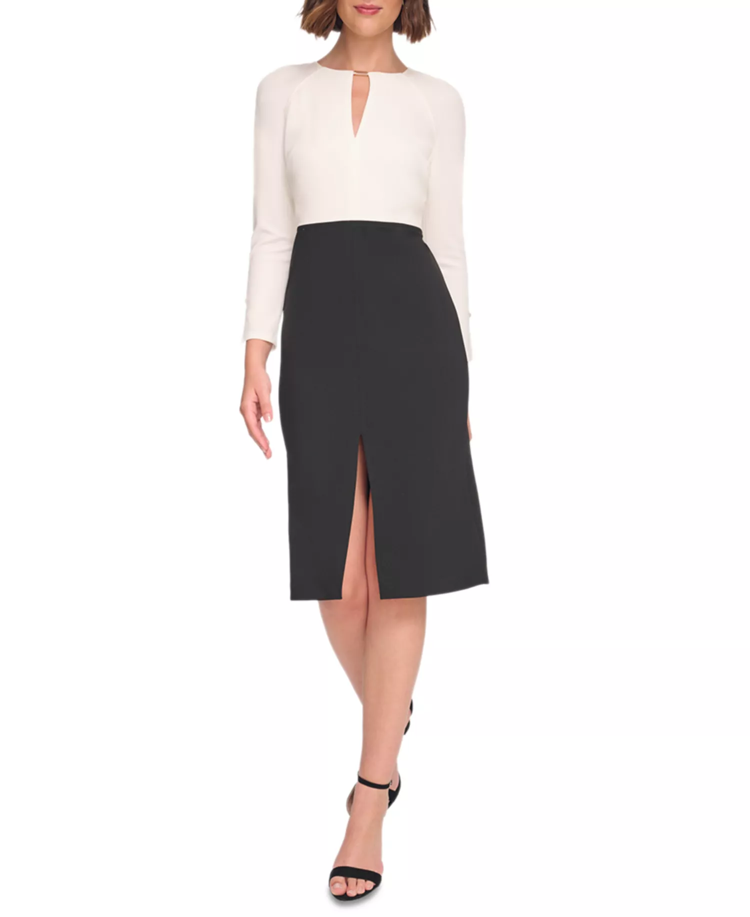 mni-e282cbca88fd4a522e012f19a7f647a2 Women's Keyhole-Neck Sheath Dress