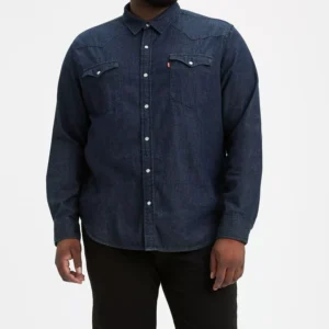 Men's Big & Tall Classic Western Long Sleeve Denim Shirt
