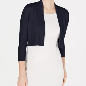 Cropped Open-Front Cardigan
