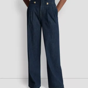 Petite High Rise Pleated Trouser