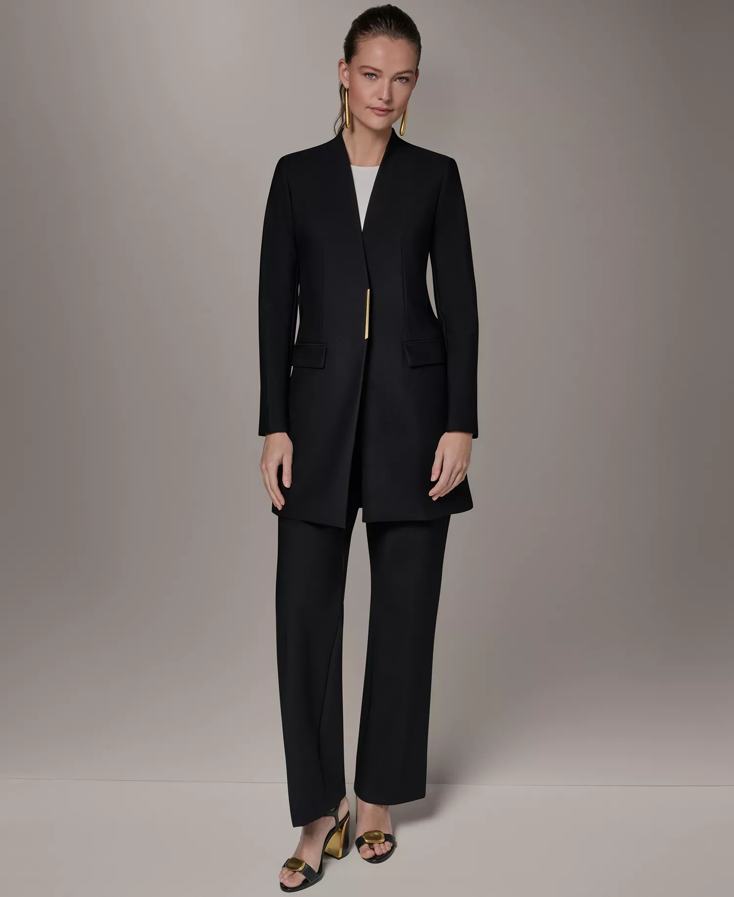 mni-e3caeccb33097bab2234139a098ea8f2 Petite Collarless Blazer