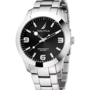 Men's Analog Silver-Tone Stainless Steel Watch Set, 43mm