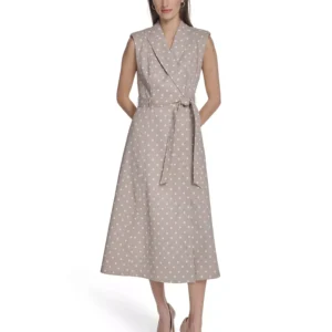 Women's Collared Neck Midi Dress