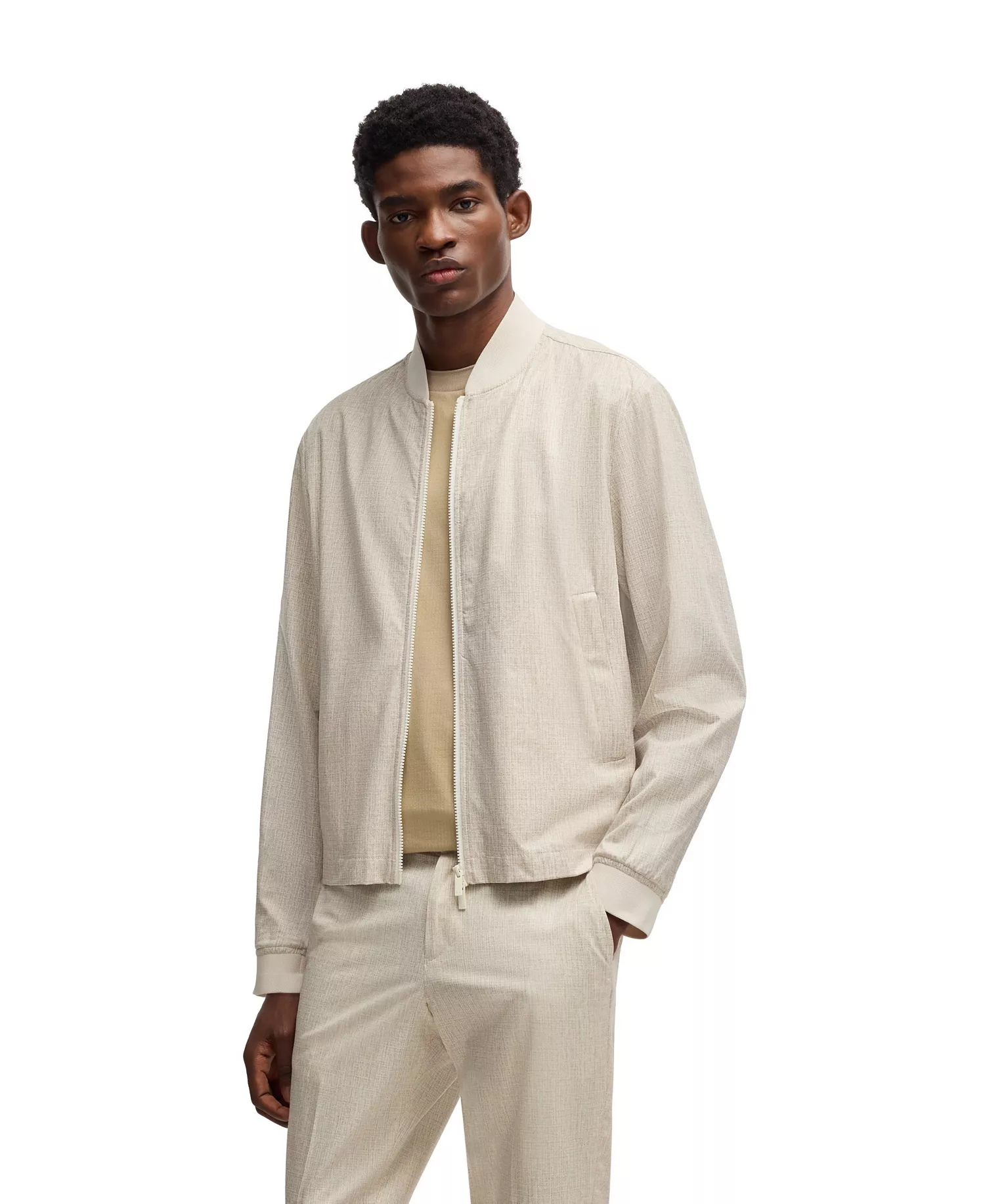 mni-e547dad4ad3ba4ad994f20e0c596d02e Men's Two-Way Zip Water-Repellent Packable Jacket