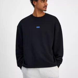 Men's Naviu Relaxed Fit Long Sleeve Crewneck Logo Sweatshirt
