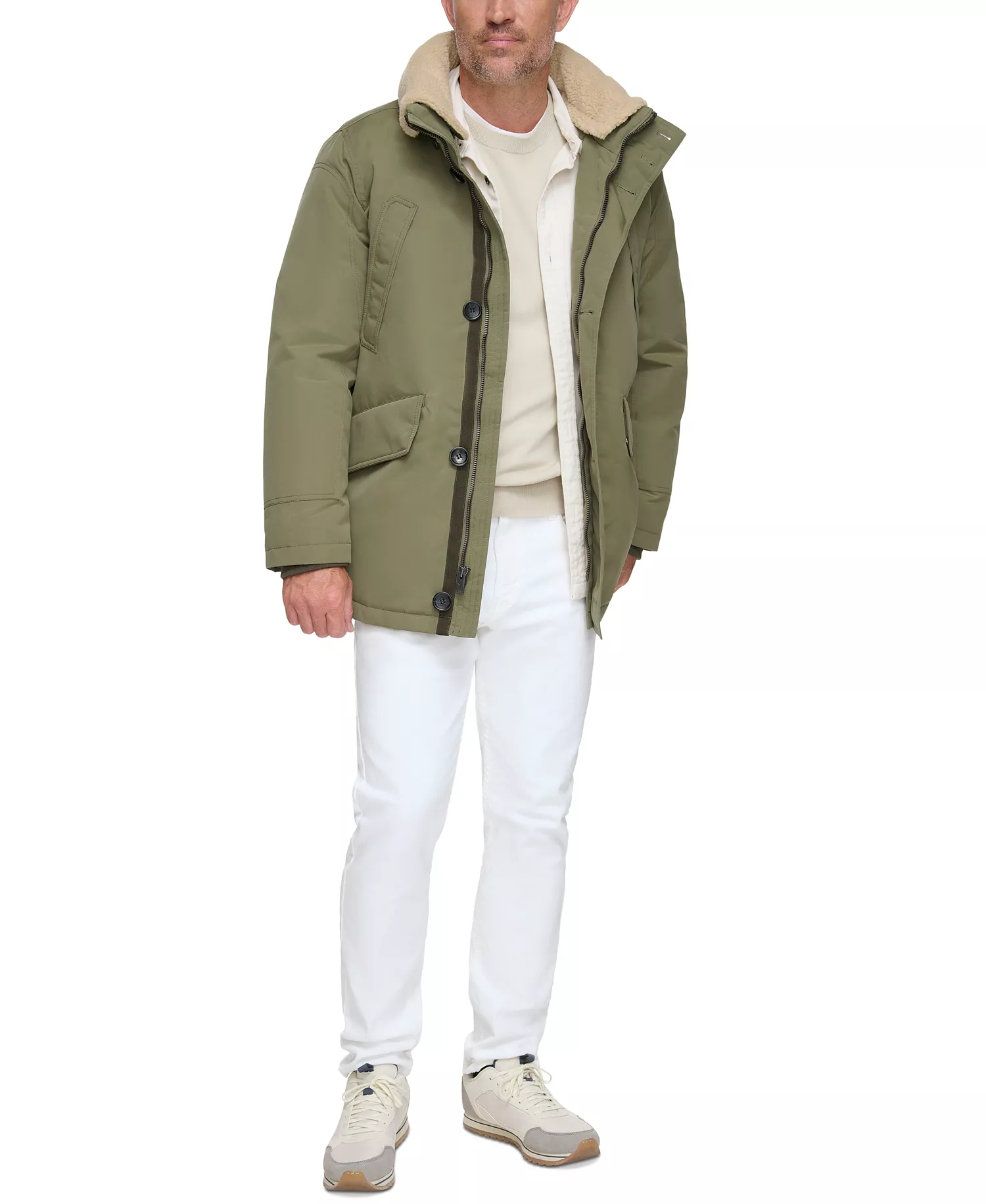 mni-e5d1ed6a1635398904b4ae0d5ebe5886 Men's Wittstock Insulated Full-Zip Waxed Parka with Removable Fleece Trim — изображение 4