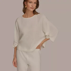 Women's Boat Neck Cotton Blouse