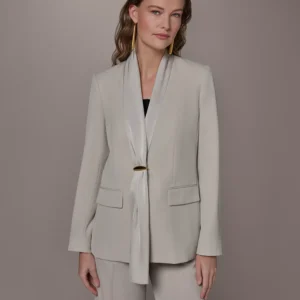 Women's Draped Necktie Fitted Blazer