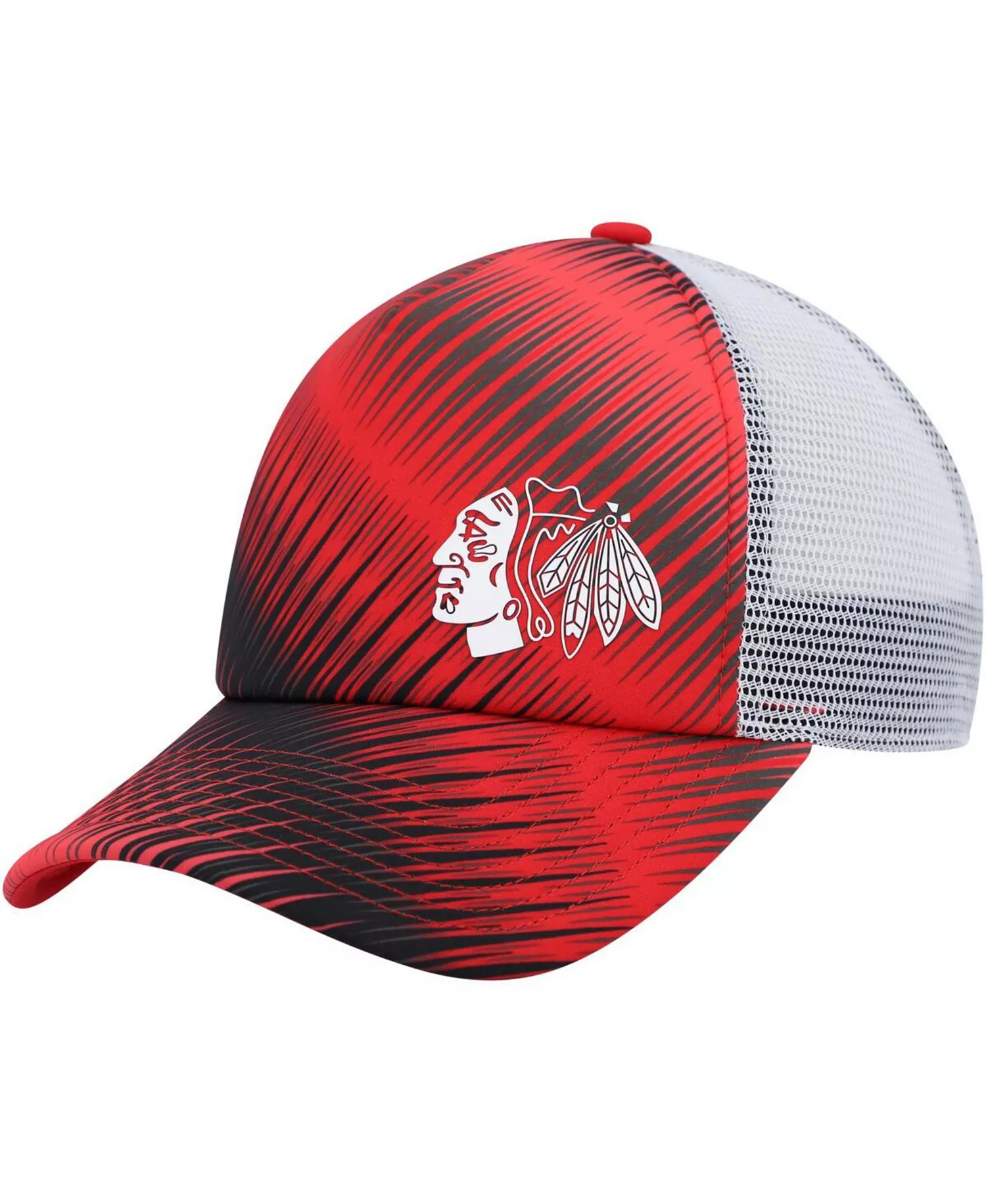 mni-e6d009811dd91a7c30607a4c6ca023c5 Women's Red, White Chicago Blackhawks Graphic Foam Trucker Snapback Hat