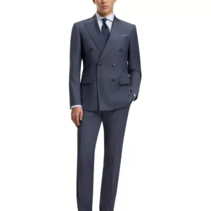 Men's Two-Piece Slim-Fit Patterned Virgin Wool Suit