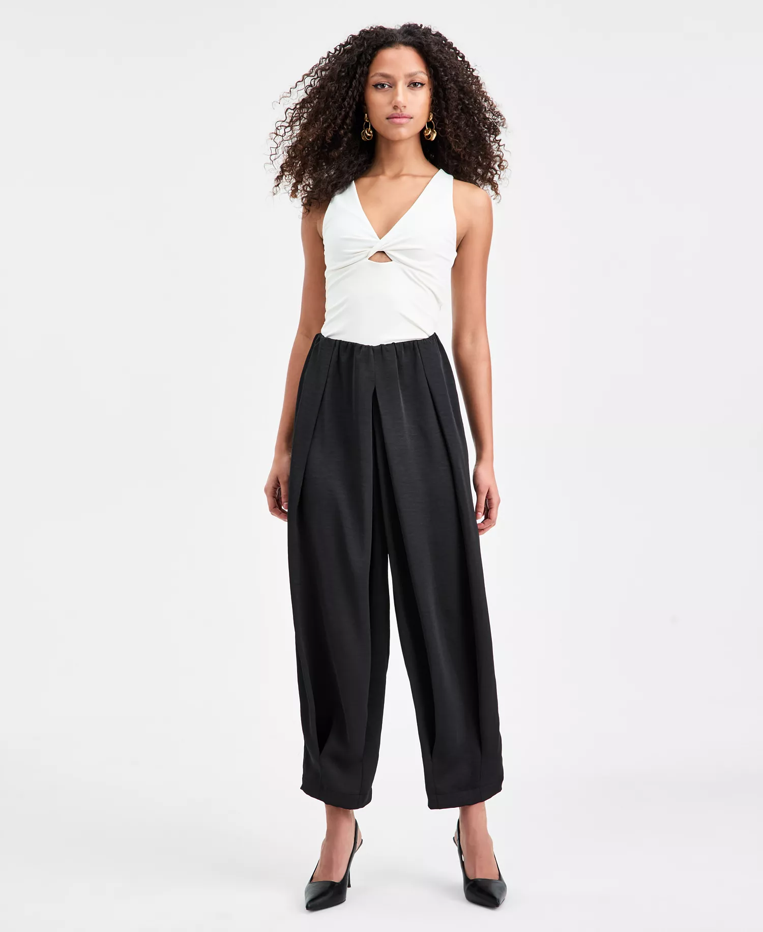 mni-e71cd72a159086bc58c834710a1f0842 Women's Bubble-Waist Cropped Pants, Macy's Exclusive